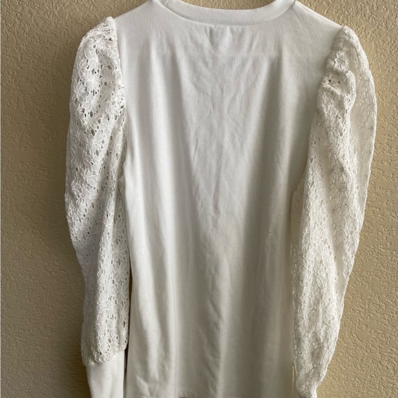 SHEIN 2XL white top with lace sleeve. - Picture 3 of 4
